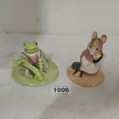 2 Beswick Beatrix Potter figurines, Hunca Munca and Jeremy Fisher catches a Fish