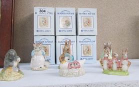 6 Royal Albert Beatrix Potter figures including Samuel Whiskers, Diggory Diggory Delvet etc