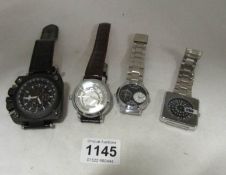 3 Gent's quartz wristwatches and 1 automatic