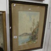 A watarcolour of an Italian lake scene signed I Nacthay?