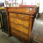 A Victorian mahogany 2 over 3 Scotch chest