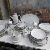 37 pieces of German silver rimmed tea and dinner ware
