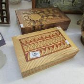 2 carved wood boxes