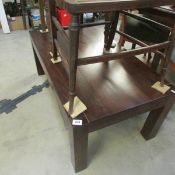 A dark wood coffee table