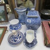 A mixed lot of blue and white china including Bailey and Burleigh