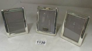 3 silver 'Concorde' photo frames