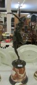 A 20th century bronze figure on marble base signed B Zach