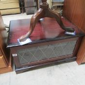 A mahogany effect TV stand