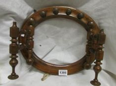 A 19C bobble oval coat rack