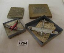 2 boxed Dinky Aeroplanes, 'Whitley' bomber and 'The King's' Aeroplane