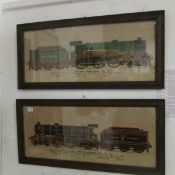 2 framed prints of Great Central Railway engines 1164 & 416