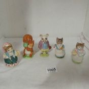 5 Beswick Beatrix Potter figurines, (Mrs Ribby, Cousin Ribbie, Tabitha Twitchet, Pigling Bland and