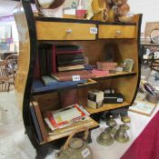 A pair of birds eye maple bedside tables