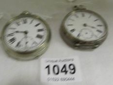 2 silver pocket watches