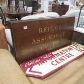 3 wooden signs including Information centre