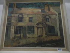 A painting of 'The Jews House, Lincoln' by E C Pask