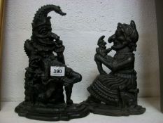 Cast Iron Pr of Punch & Judy Door Stops