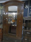 A Victorian mirror door wardrobe