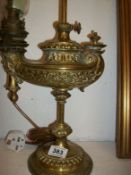 19th c Rise & Fall Student Oil Lamp by Wild & Wessell, Germany