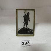 A rare WW1 silhouette in Victorian brass frame, signed but indistinct
