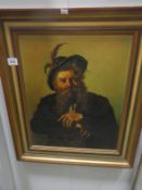 An oil on canvas portrait of an Austrian Gentleman signed Meyer (image 48 x 38 cm)