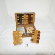 A cased whist set