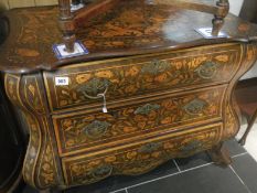 A Dutch marquetry 3 drawer chest