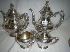 A 4 piece Oneida silver plated tea set