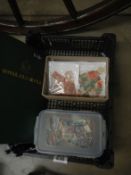 A folder and folder and 2 small boxes of stamps including penny red and other Victorian stamps