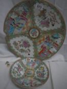 An Oriental charger, a/f and a 19C Imari plate