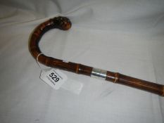 A gentleman's silver collar swordstick