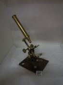 A brass microscope