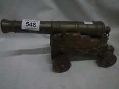 A brass cannon