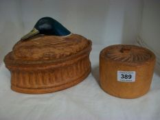 2 Lidded Pie Dishes inc Duck