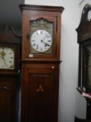 A tall French inlaid long case clock