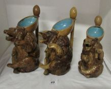 A set of 3 graduated jugs being 'The Three Bears'