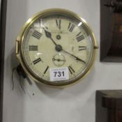 A brass ship's clock