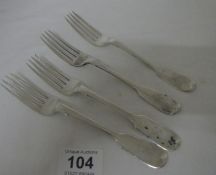 4 Victorian silver spoons, HM London 1866/67,191g