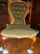 A Victorian ladies spoon back chair