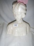 An L & V ceramic bust of a lady