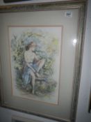 A framed watercolour signed Francis Boxall