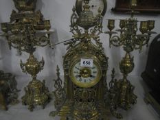 A French clock garniture