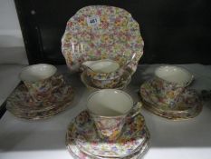 A 15 piece James Kent 'Du Barry' tea set