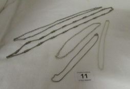5 silver necklaces