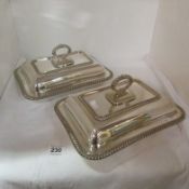 A pair of Victorian silver plated tureens