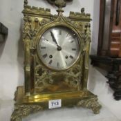 A Gothic style French mantel clock