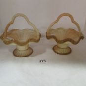 A pair of Royal Worcester biscuit baskets
