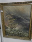 An oil on board sailing ship signed F Jackson '85