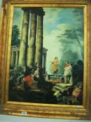 Framed Oil on Canvas 'Roman Figural Scene' Signed Susana 59cm x 79cm