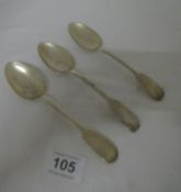 3 Victorian silver spoons, HM London 1859/60, 92g